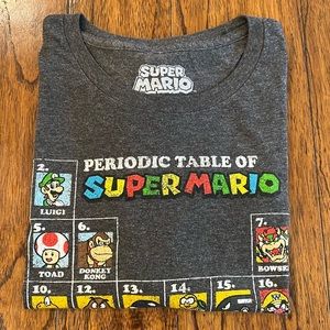 SUPER MARIO Periodic Table of Super Mario Graphic T-shirt - Men’s S / Youth L